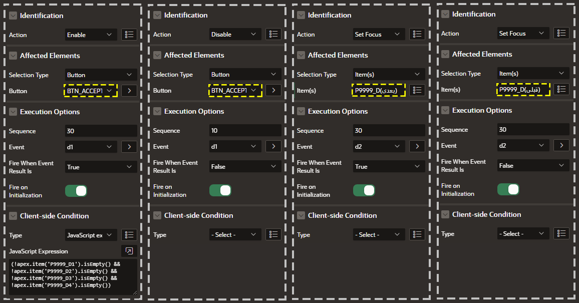 otp number dynamic actions